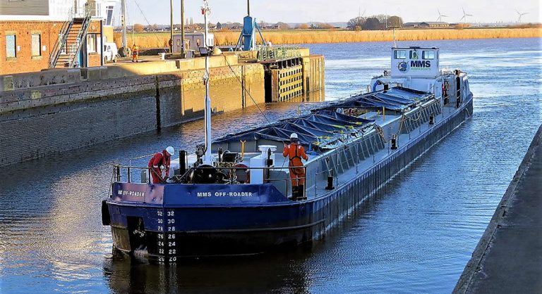 New barge boosts canal as route for commercial traffic and eases road burden