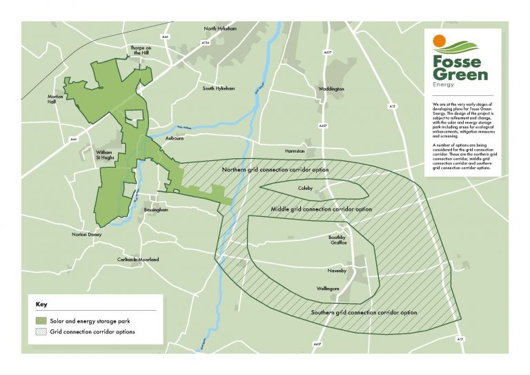 Developers consider green energy storage park straddling the A46 south of Lincoln