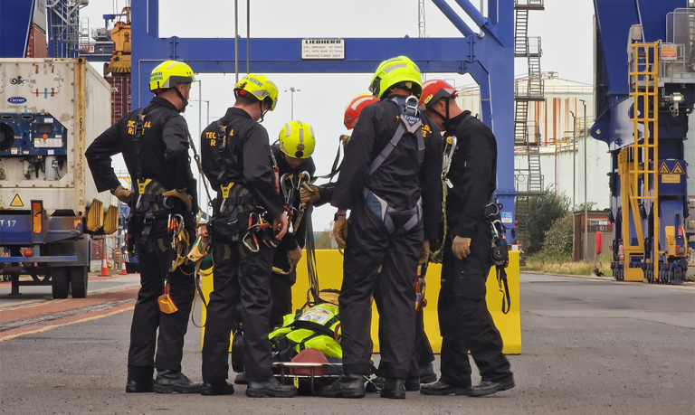 Port of Immingham carries out crane evacuation drill